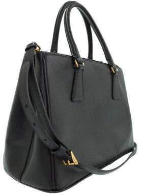 Prada Galleria black Double Bag Tote Zip Nero Saffiano